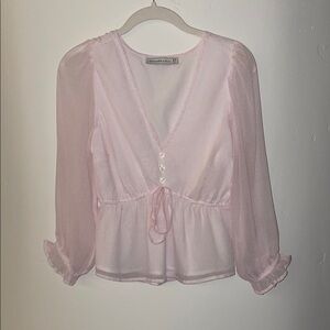 Abercrombie & Fitch Light Pink Sheer Blouse